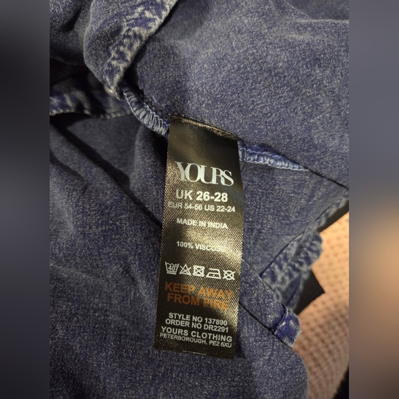 Blue Button Front Chambray Midi Dress - Picture 7 of 7